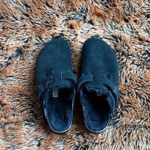 Birkenstock Midnight Suede Clogs